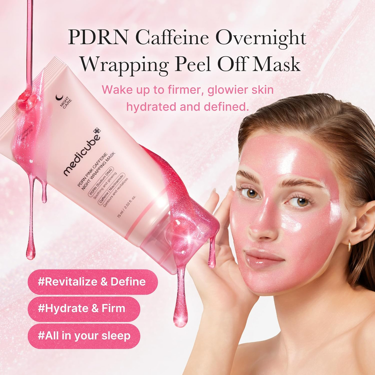 Medicube Wrapping Mask PDRN Caffeine Overnight Peel Off Facial Mask