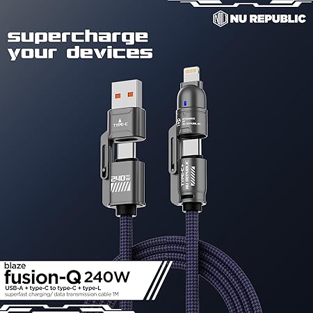 240W 4-in-1 Super Fast Charging Cable