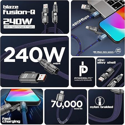 240W 4-in-1 Super Fast Charging Cable